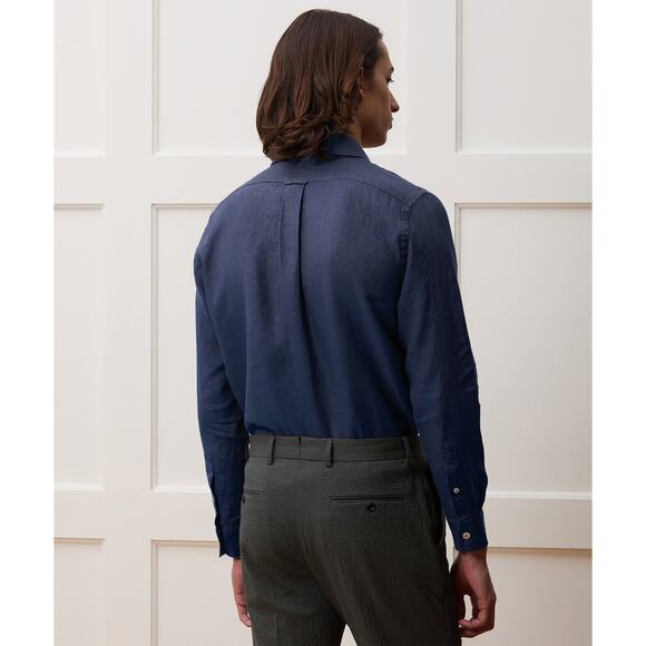 Todd Snyder Slim Sea Soft Irish Linen Point Collar Shirt Size Medium Blue - Picture 12 of 12